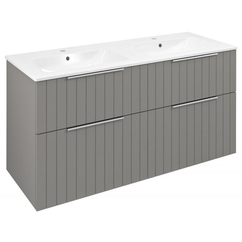 CIRASA umývadlová skrinka s dvojitým umývadlom 121x66x46cm, agila strip