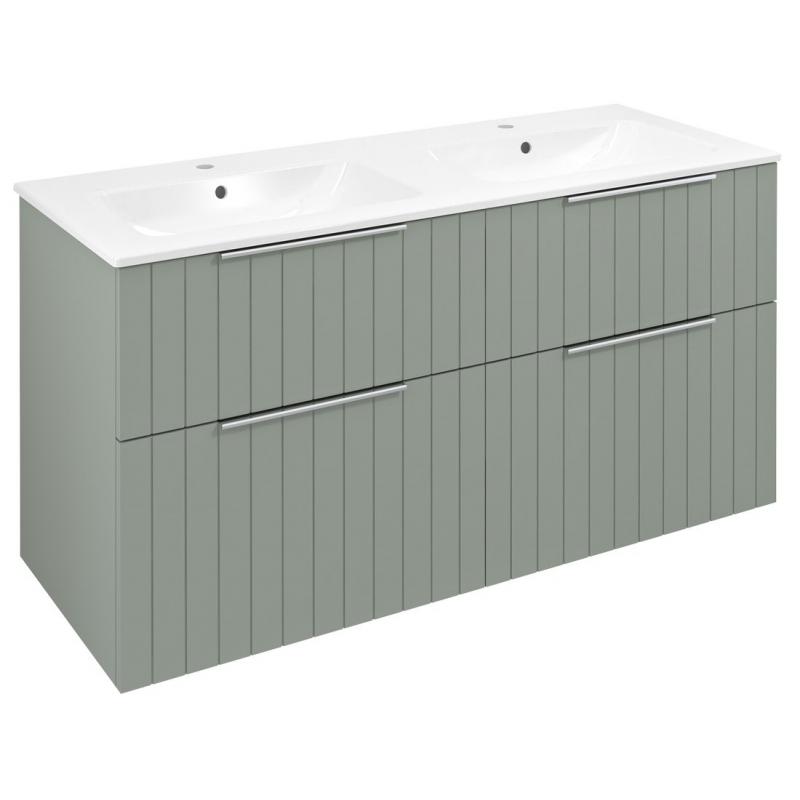 CIRASA umývadlová skrinka s dvojitým umývadlom 121x66x46cm, verde strip