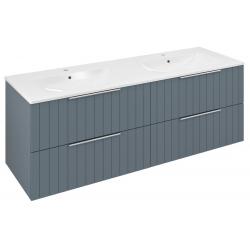 CIRASA umývadlová skrinka s dvojitým umývadlom 141x54x46cm, siena strip