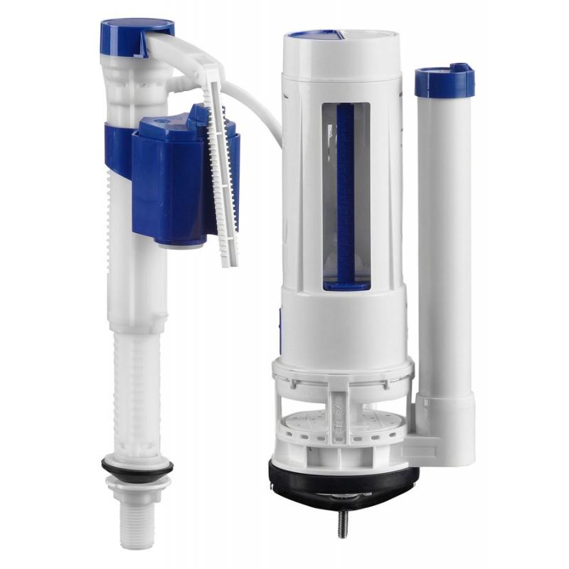 Splachovacia súprava s DUAL tlačidlom 49mm, spodné napúšťanie 1/2", chróm