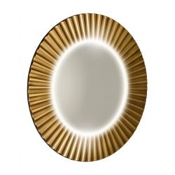 PRIDE guľaté zrkadlo s LED osvetlením v ráme, ø 75cm, bronz