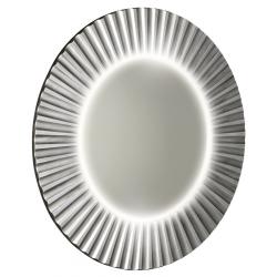 PRIDE guľaté zrkadlo s LED osvetlením v ráme, ø 75cm, strieborná