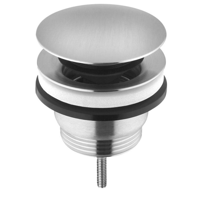 MINIMAL umývadlová výpust 5/4", click clack, veľká krytka, nerez mat