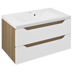 WAVE umývadlová skrinka 79,7x45x47,8cm, biela/dub cuneo