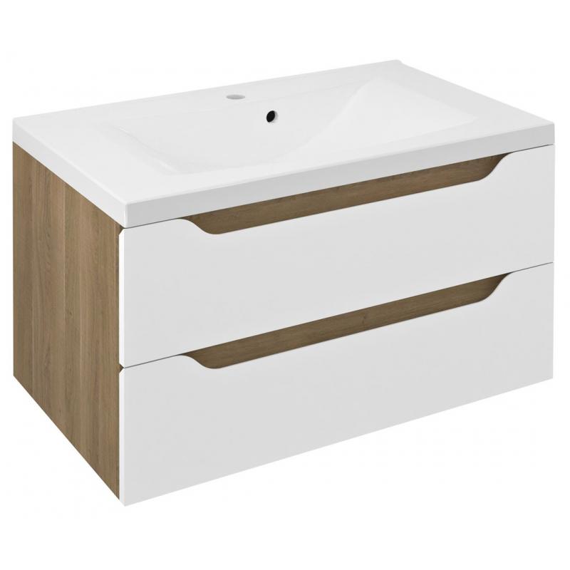 WAVE umývadlová skrinka 79,7x45x47,8cm, biela/dub cuneo