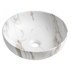 RONDANE keramické umývadlo na dosku priemer 41cm, bianco carrara