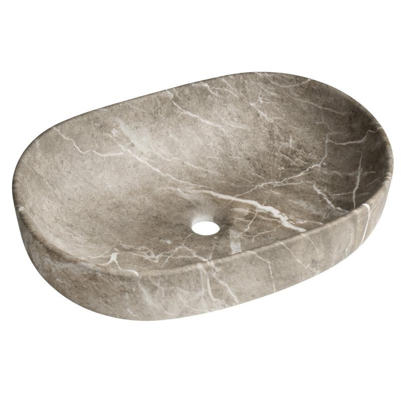 CALEO keramické umývadlo na dosku 60x42cm, breccia marmor