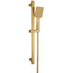 Sprchová súprava hranatá, posuvný držiak 680mm, zlato mat