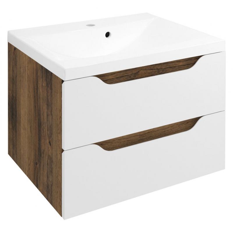 WAVE umývadlová skrinka 60x65x47,8cm, biela/dub collingwood