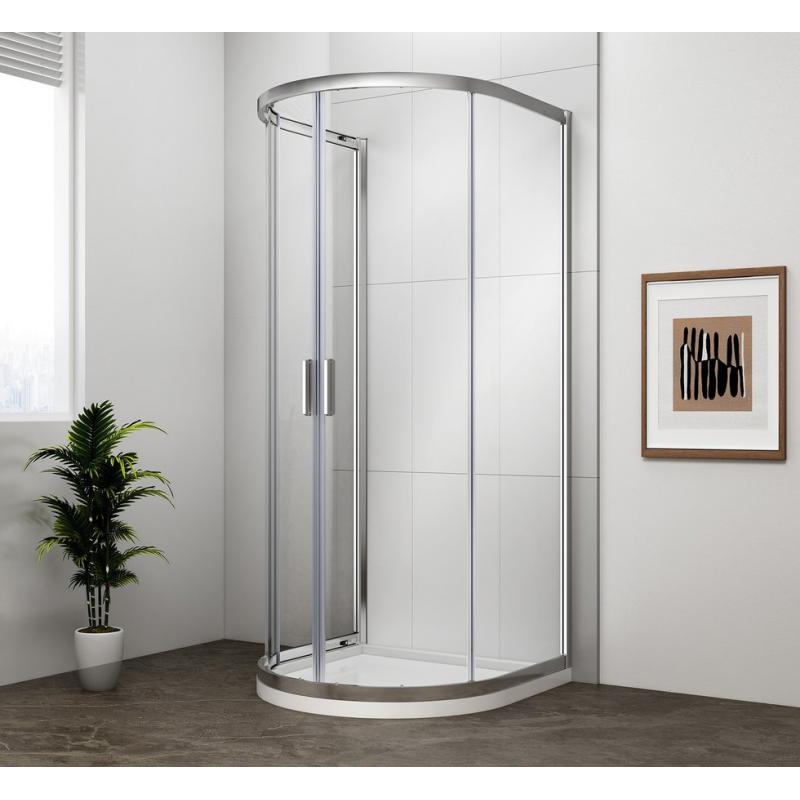 EASY polkruhová sprchová zástena 900x900mm, číre sklo