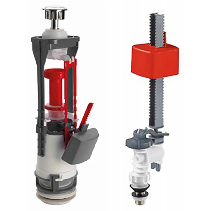 Splachovací mechanizmus s DUAL tlačidlom, spodné napúšťanie 1/2", chróm
