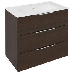 CIRASA umývadlová skrinka 79,8x75x46cm, 3x zásuvka, borovica rustik