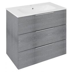 CIRASA umývadlová skrinka 79,8x75x46cm, 3x zásuvka, dub strieborný