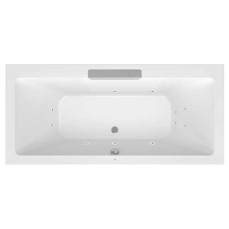 CASCATA hydromasážna vaňa, 185x85x45cm, kaskáda nerez, Active Hydro, chróm