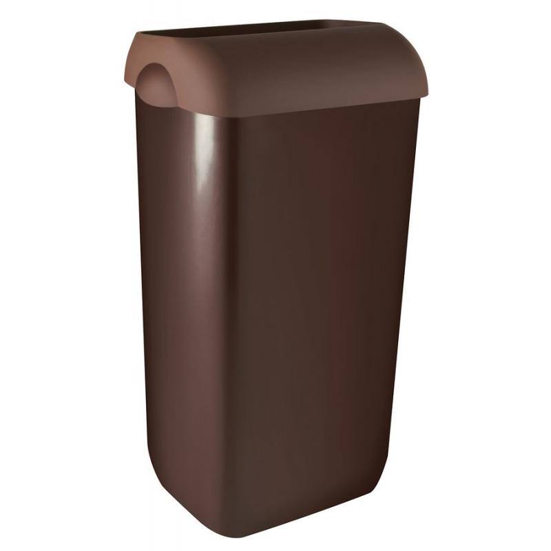 COLORED nástenný odpadkový kôš s vekom 23l, ABS, hnedá