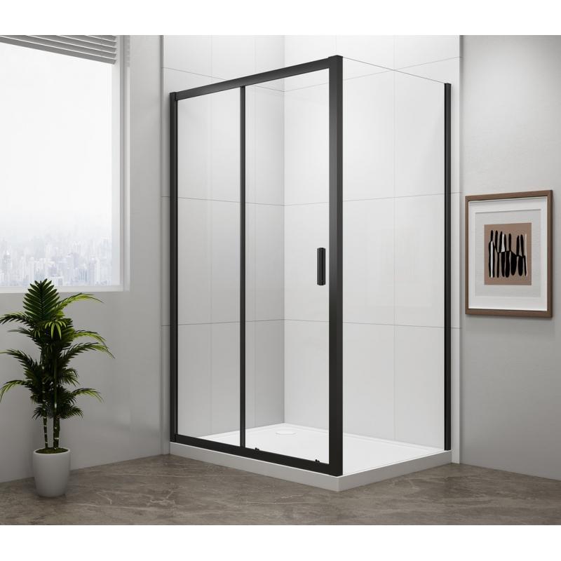 EASY BLACK obdĺžniková sprchová zástena 1100x800mm L/P varianta