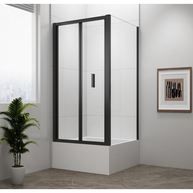 DEEP BLACK obdĺžniková sprchová zástena 1000x900mm L/P varianta, číre sklo
