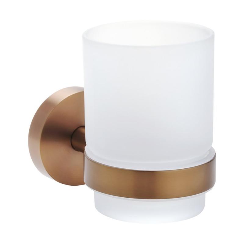 X-ROUND COPPER pohár, mliečne sklo, meď mat