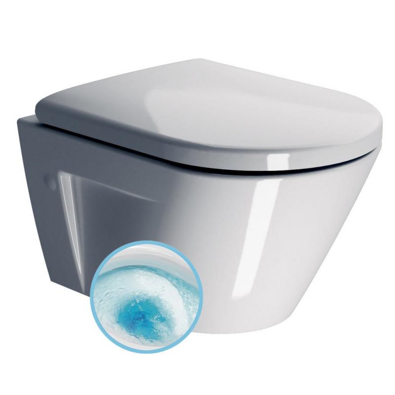 NORM závesná WC misa, GeniusFlush, 36x50cm, biela ExtraGlaze