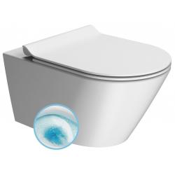 KUBE X závesná WC misa, GeniusFlush, 36x55cm, biela dual-mat