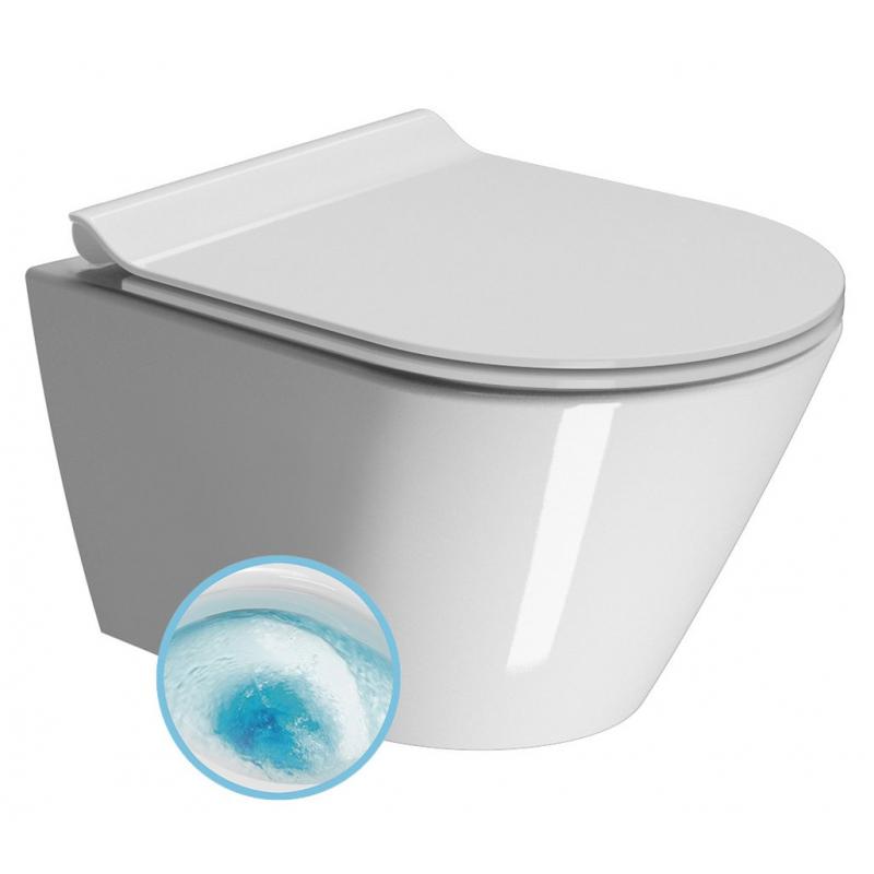 KUBE X závesná WC misa, GeniusFlush, 36x50cm, biela ExtraGlaze