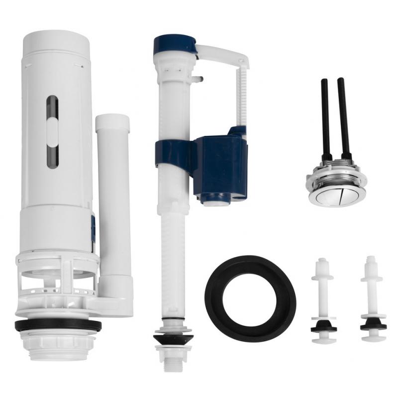 Splachovacia súprava s tlačidlom DUAL 49 mm, spodné plnenie 1/2", chróm