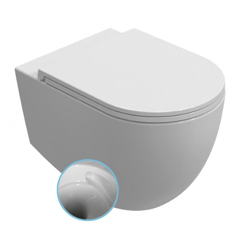 INFINITY závesná WC misa, Vortex Rimless, 36,5x53cm, biela