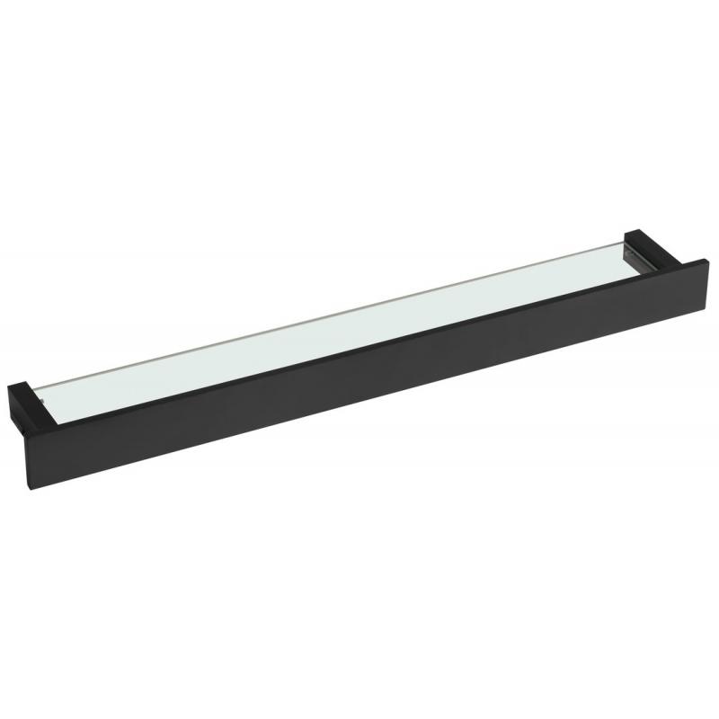 PATRON Sklenená polica 78cm, čierna