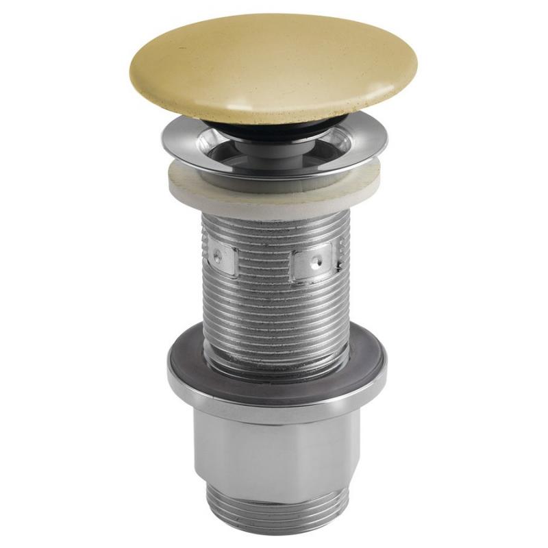 Umývadlová výpust 5/4", click-clack, betónová zátka, 10-80mm, žltá lesk