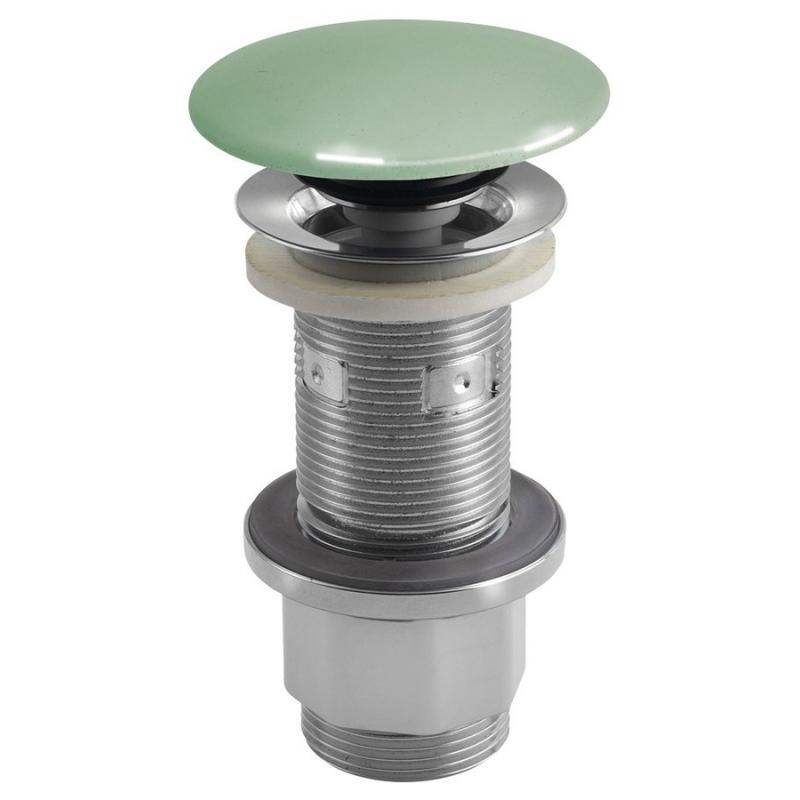 Umývadlová výpust 5/4", click-clack, betónová zátka, 10-80mm, zelená lesk