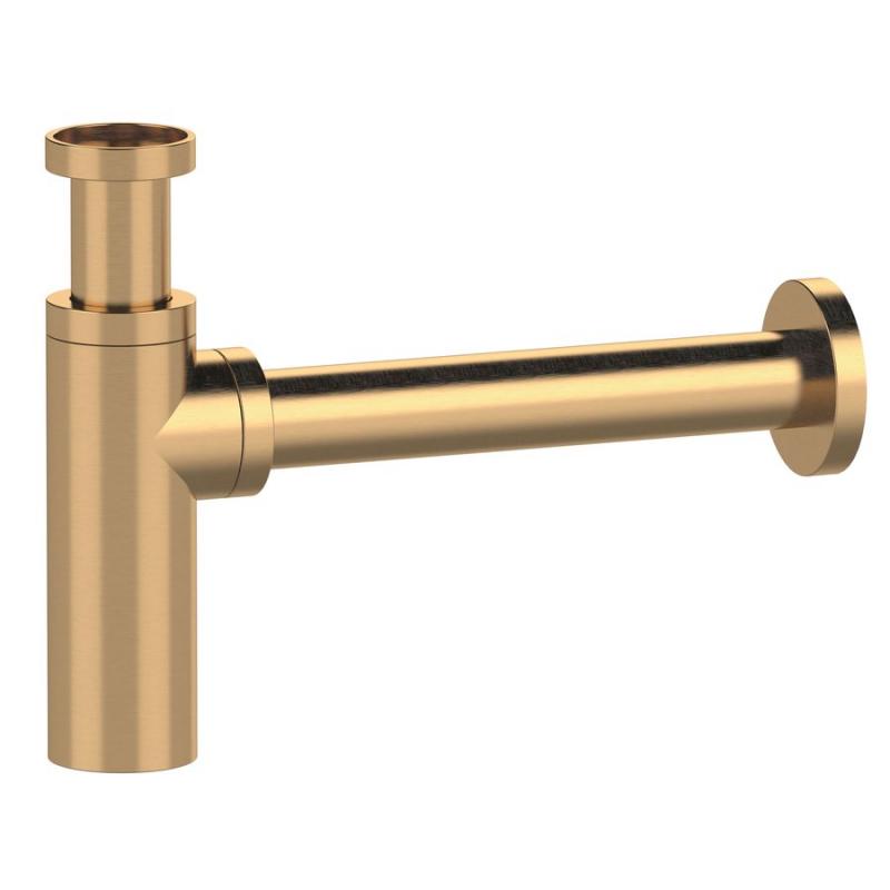 Umývadlový sifón 5/4", odpad 32mm, guľatý, zlato mat