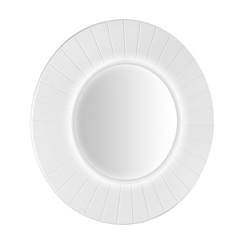 LUMIRO STRIP guľaté zrkadlo s LED osvetlením v ráme, priemer 75cm, biela mat