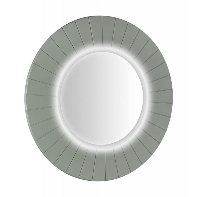 LUMIRO STRIP guľaté zrkadlo s LED osvetlením v ráme, priemer 75cm, verde