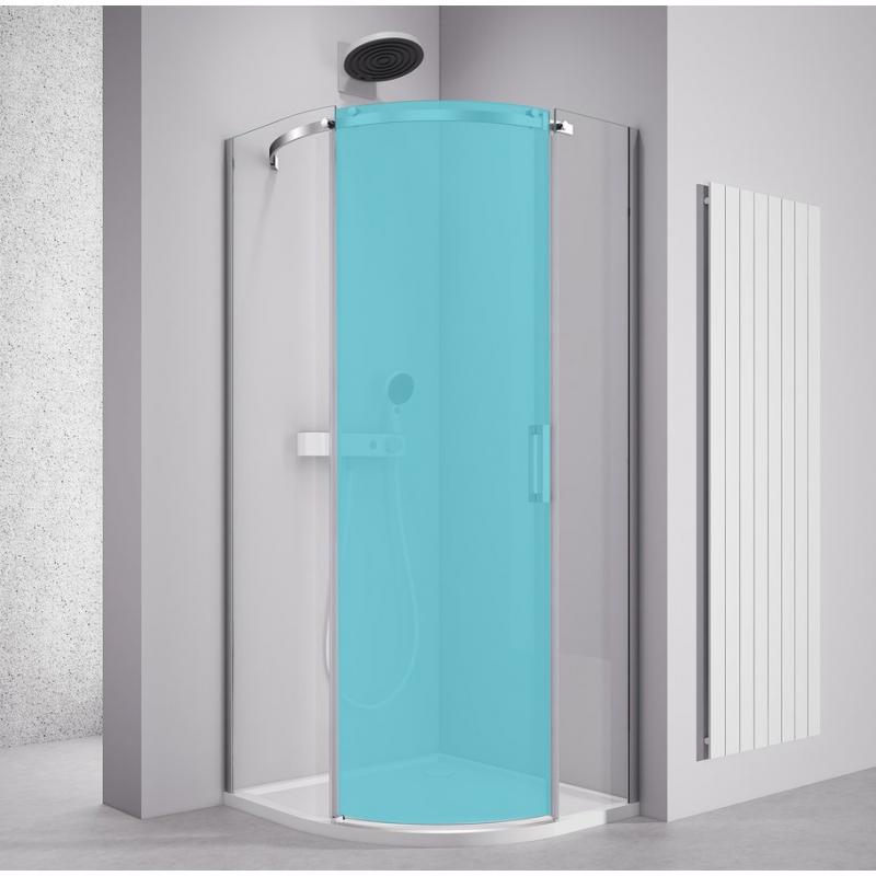 THRON COMPONENT štvrťkruhová sprchová zástena 900x900mm, číre sklo, ľavá