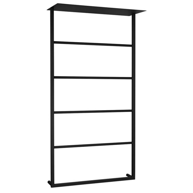 SKA nástenný držiak uterákov s policou 604x1184x252mm, čierna mat