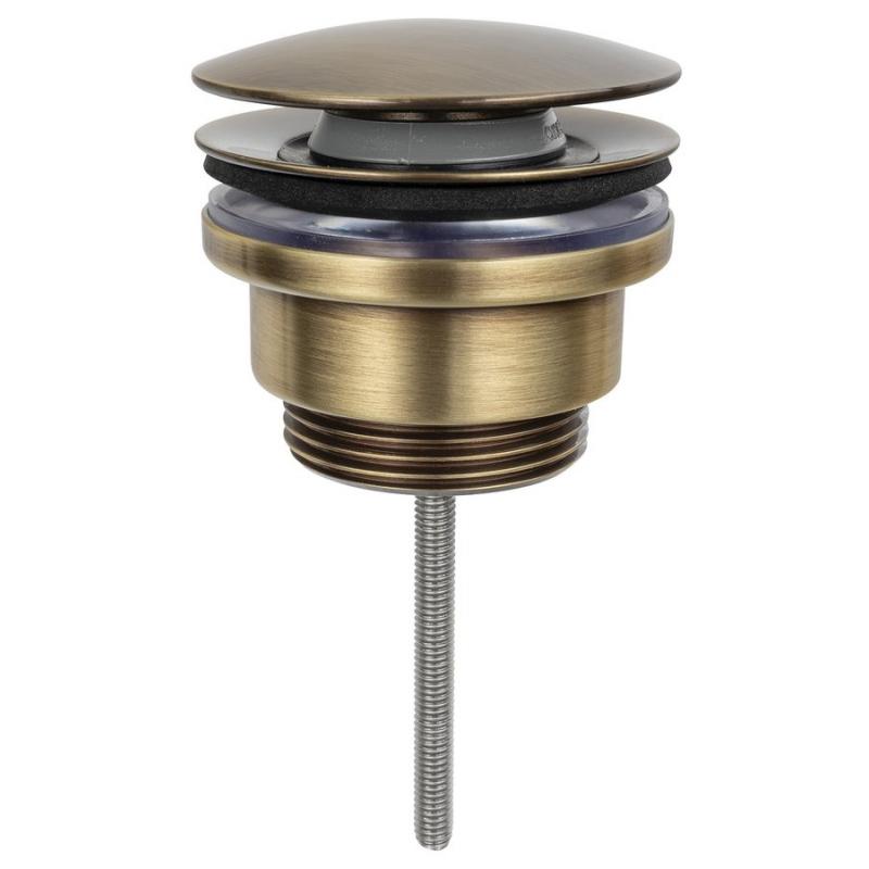 Umývadlová výpust 5/4", click-clack, veľká krytka, bronz
