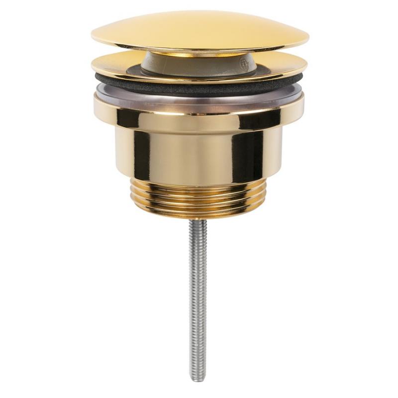 Umývadlová výpust 5/4", click-clack, veľká krytka, zlato