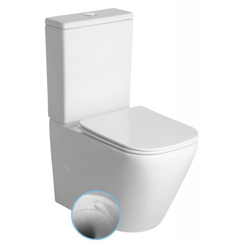 IMALA kombi WC, Vortex Rimless, spodný/zadný odpad, biela
