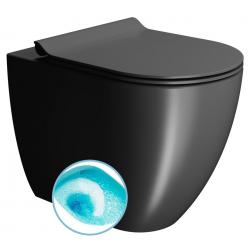 PURA WC misa stojaca, Swirlflush, 36x55cm, spodný/zadný odpad,čierna dual-mat