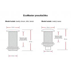 EcoMaster Samostatné pneutlačidlo kulaté Matný nerez