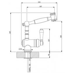 Chambord R202 se sprchou Mosadz / Meď