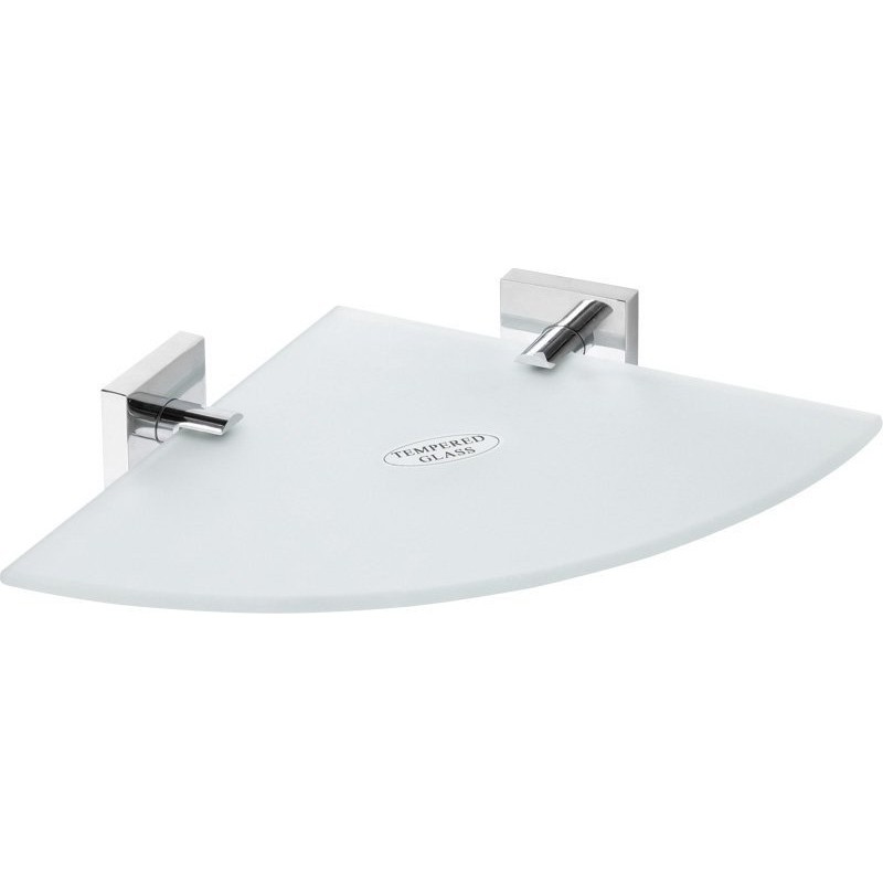 X-SQUARE polička sklenená rohová 250x55x250mm, chróm