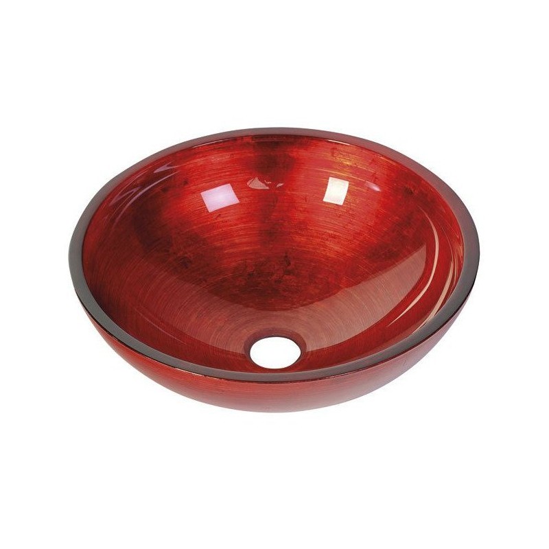 MURANO ROSSO IMPERO sklenené umývadlo 40x14cm, červené