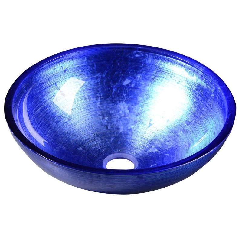 MURANO BLU sklenené umývadlo 40x14cm, modré