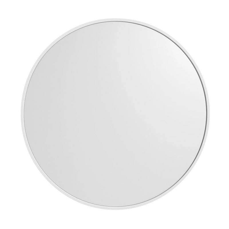 NOTION SLIM guľaté zrkadlo v ráme, priemer 60cm, biela mat