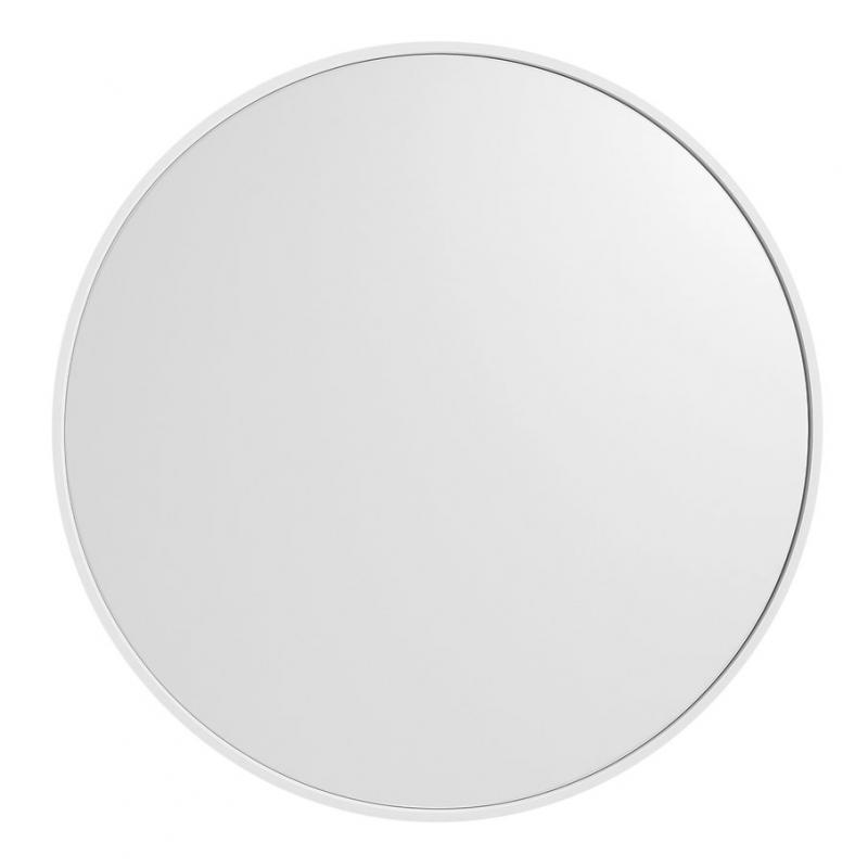 NOTION SLIM guľaté zrkadlo v ráme, priemer 70cm, biela mat