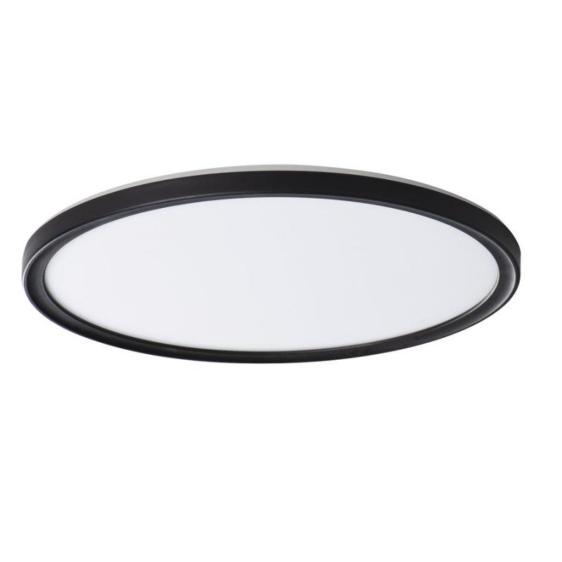AZPO stropné LED svietidlo, priemer 420mm, 22W, 3000/4000/6000K, IP54, čierna mat