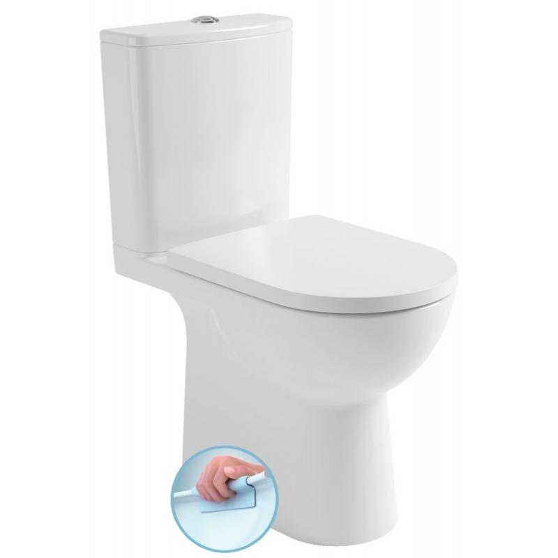 TALAMO WC kombi WC, Rimless, spodný/zadný odpad, biela