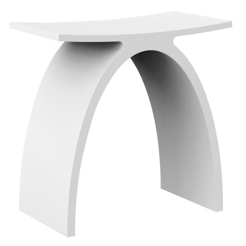 KORAL kúpeľňová stolička 43x43x23,5cm, solid surface, biela mat
