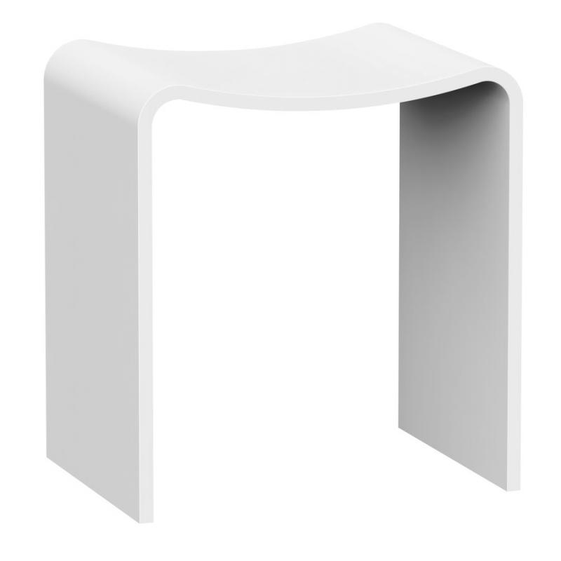 KORAL kúpeľňová stolička 40x43x30cm, solid surface, biela mat